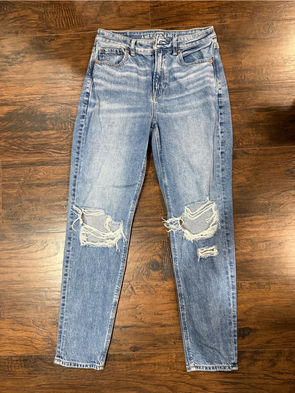 Men's Light Blue Distressed Slim Jeans